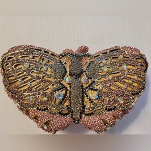 Butterfly rhinestone clutch